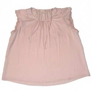 Lauren Conrad Pink Semi-Sheer Short Sleeve Shirt Tunic Blouse XXL B0041